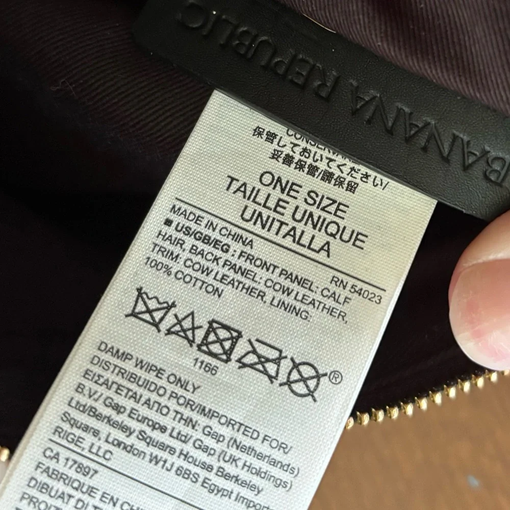 Banana Republic calf hair animal print and leather large zippered pouch - Picture 4 of 7